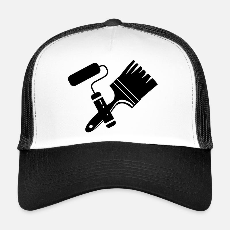 Logo du rouleau et du pinceau de peintre d’outils Casquette trucker 