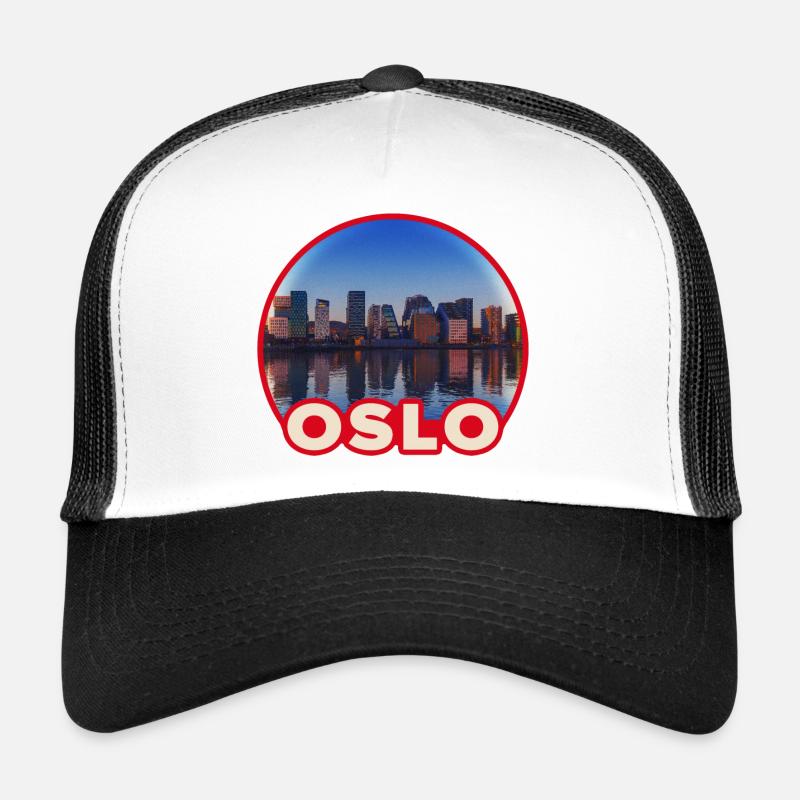 Oslo Skyline Round Logo Trucker Cap