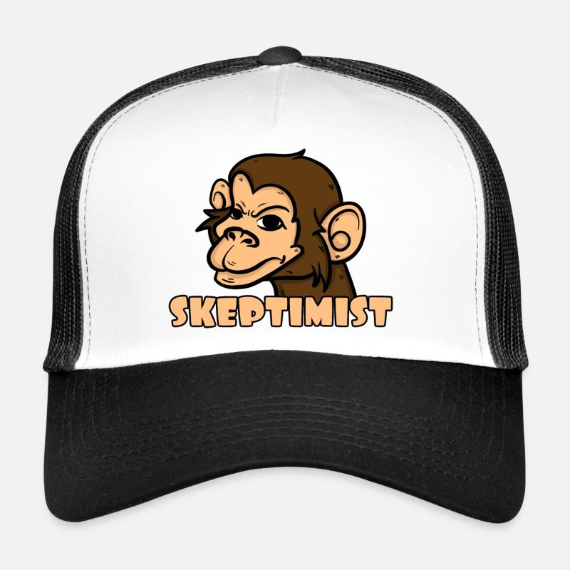 Skeptiker Affe - Skeptimist - Trucker Cap - Weiß/Schwarz
