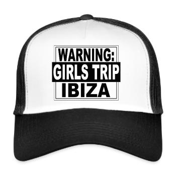 Saying: Warning Girls Trip Ibiza Design - Trucker Cap - white/black - Front