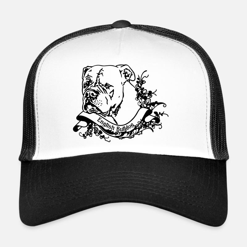 Bulldog sur Retro Banner Casquette trucker 