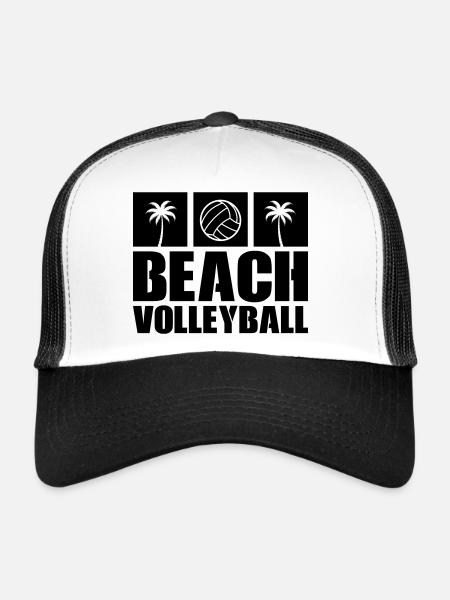 Beach-volley - Casquette trucker  - blanc/noir - Devant
