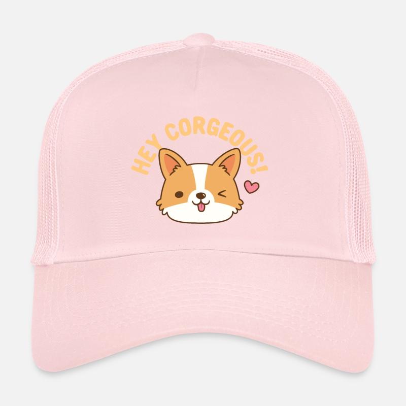Mignon Corgi Hey Corgeous Funny Pun Casquette trucker 