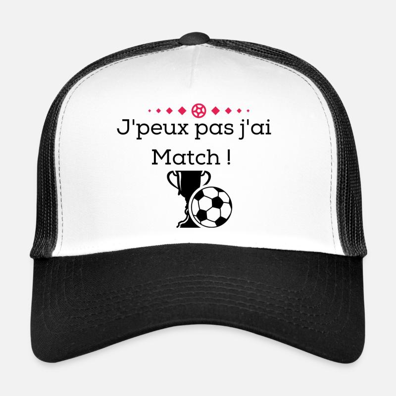 MATCH DE FOOT - Casquette trucker  - blanc/noir