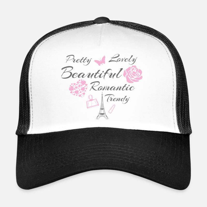 Schönes romantisches Design - Trucker Cap - Weiß/Schwarz