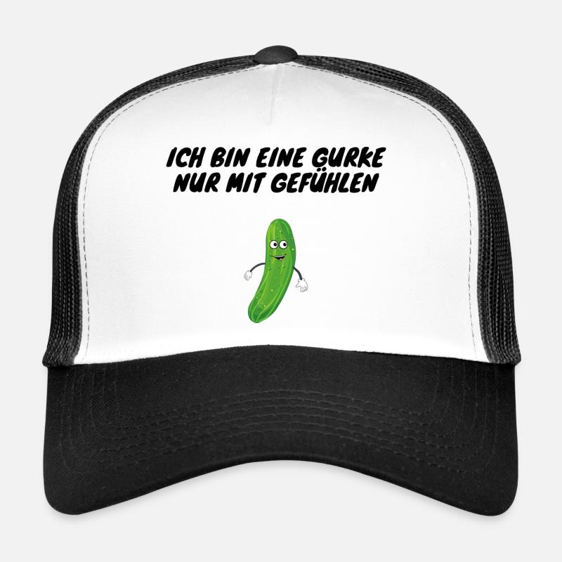 Ich bin eine Gurke nur mit Gefühlen - Trucker Cap - Weiß/Schwarz