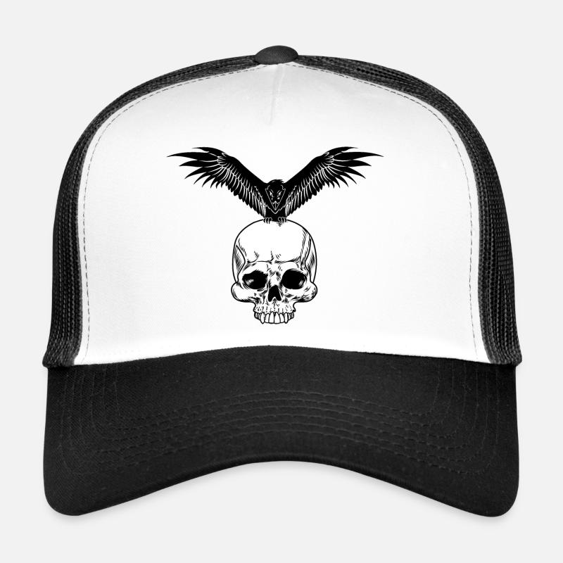 Skull with crow Trucker Cap