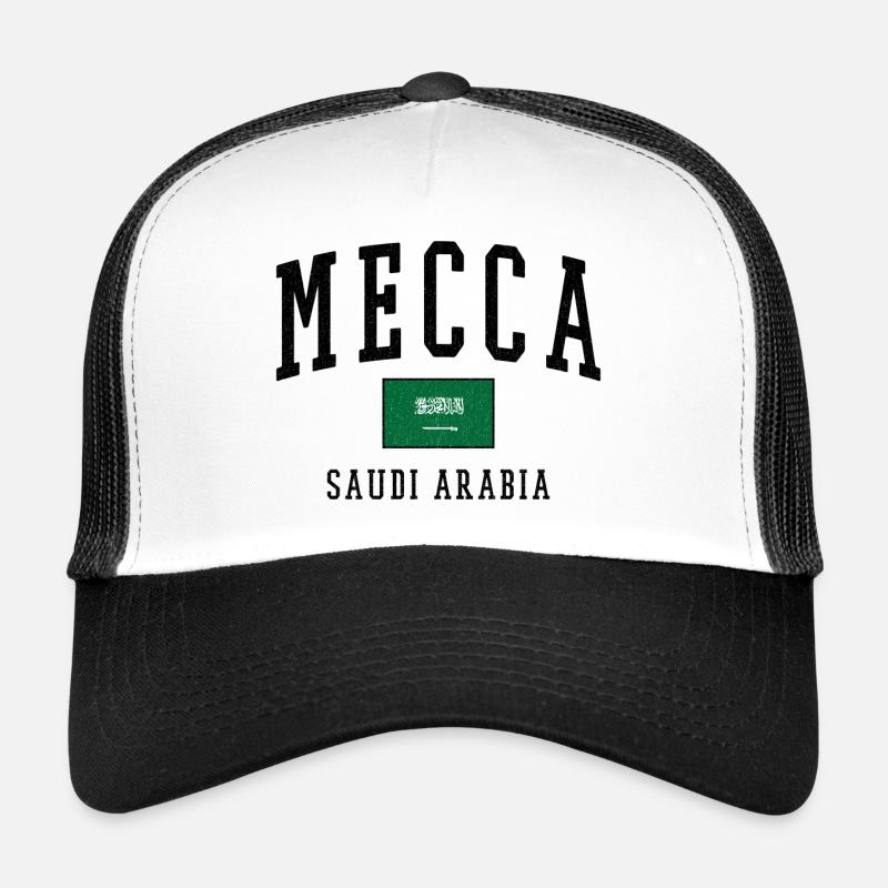 Mecca Saudi Arabien Flagge Design - Trucker Cap - Weiß/Schwarz