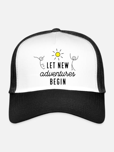Aventure ou nouveau départ - Casquette trucker  - blanc/noir - Devant
