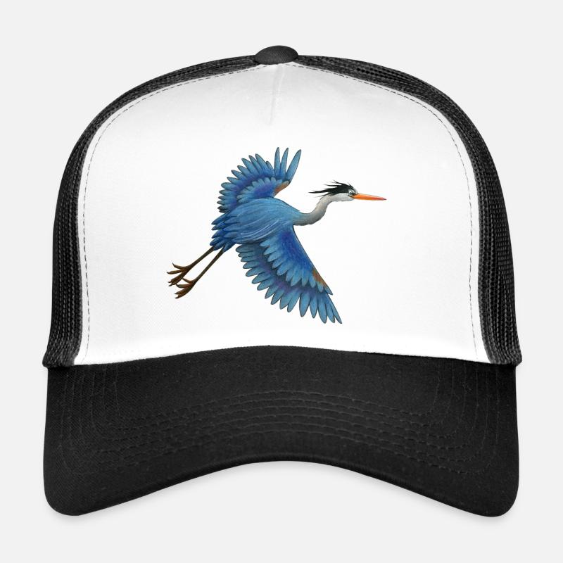Héron bleu - Casquette trucker - blanc/noir