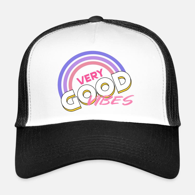 good vibes Regenbogen - Trucker Cap - Weiß/Schwarz