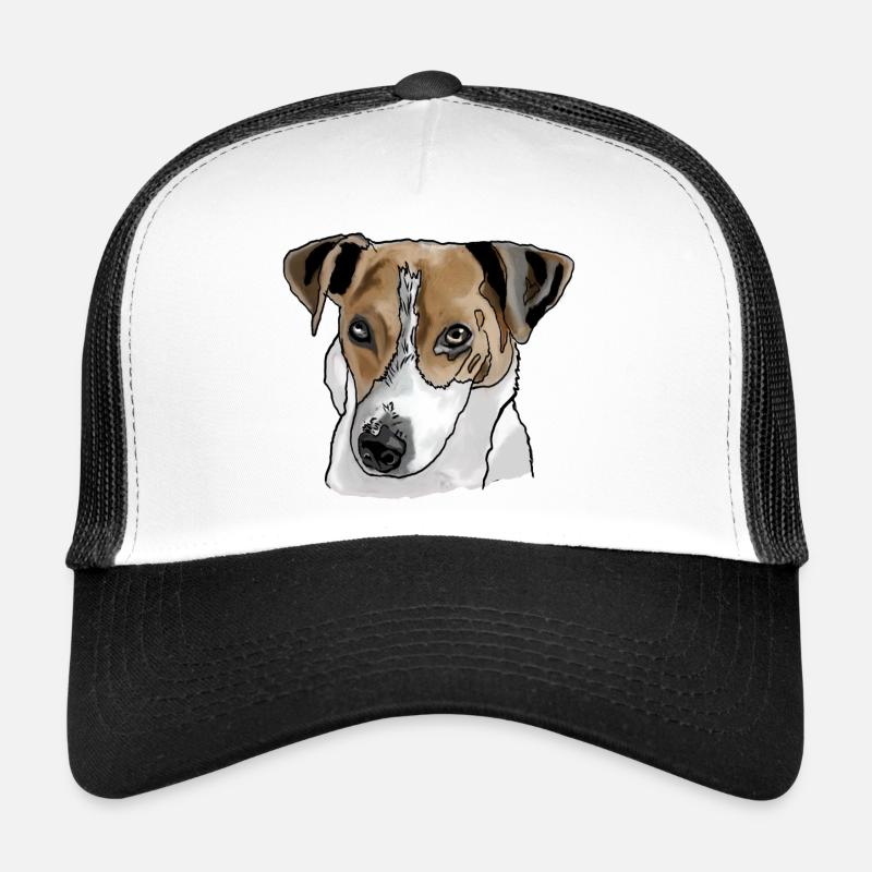 Jack Russel Terrier - Trucker Cap - Weiß/Schwarz