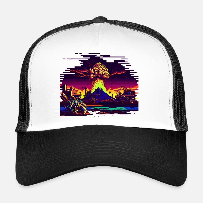 Wenn die Atombombe in 8Bit explodiert Trucker Cap
