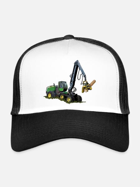 Harvester, Timber Harvester - Trucker Cap - white/black - Front