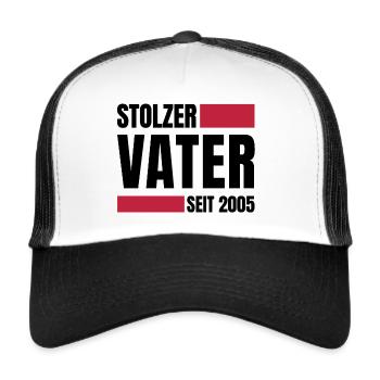 Stolzer Vater - Trucker Cap - Weiß/Schwarz - Vorne