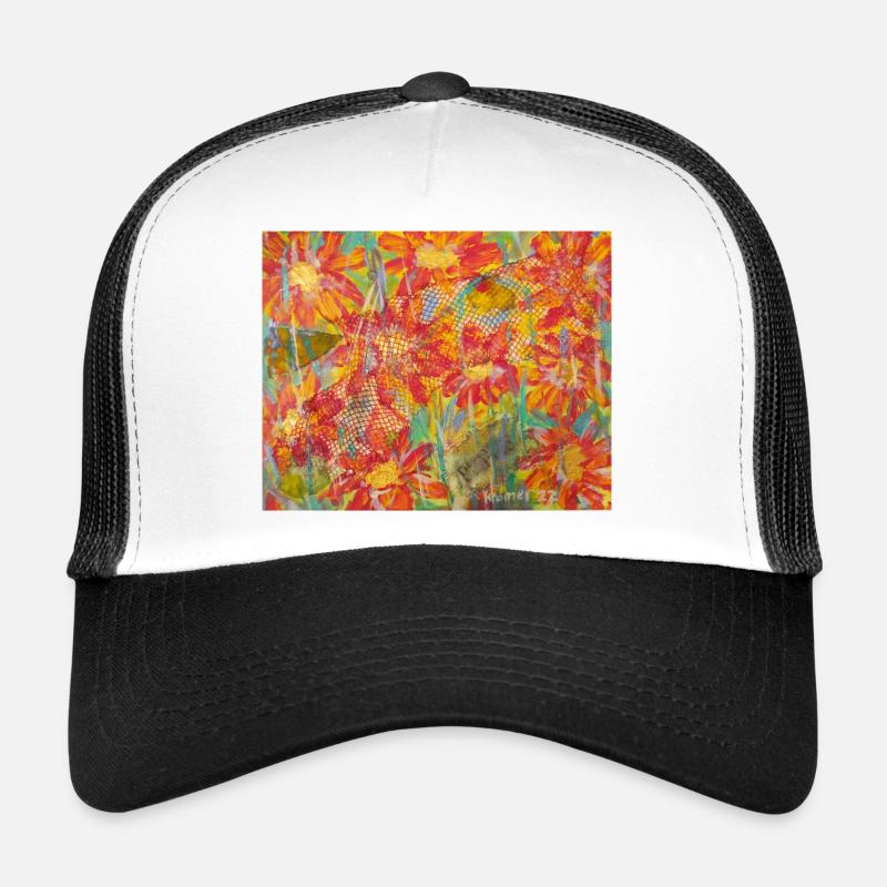 Lebendige Blumenwiese im Impressionstil Trucker Cap