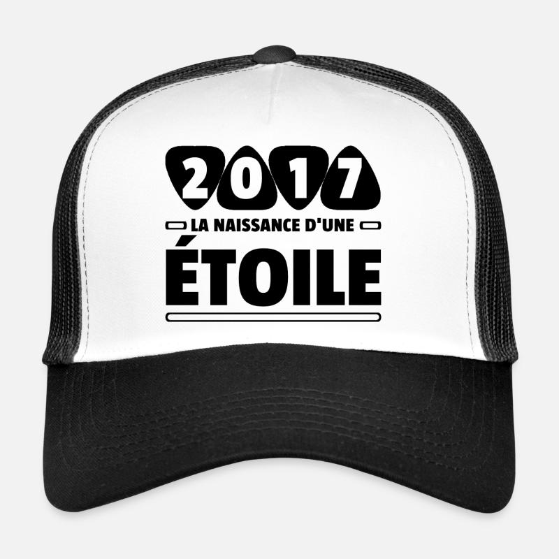 2017 année de naissance / anniversaire année 2017 - Casquette trucker  - blanc/noir