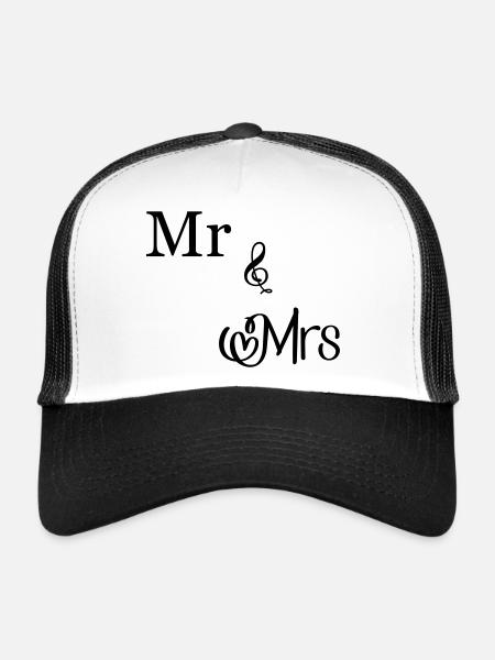 Mr and Mrs - Trucker Cap - Weiß/Schwarz - Vorne