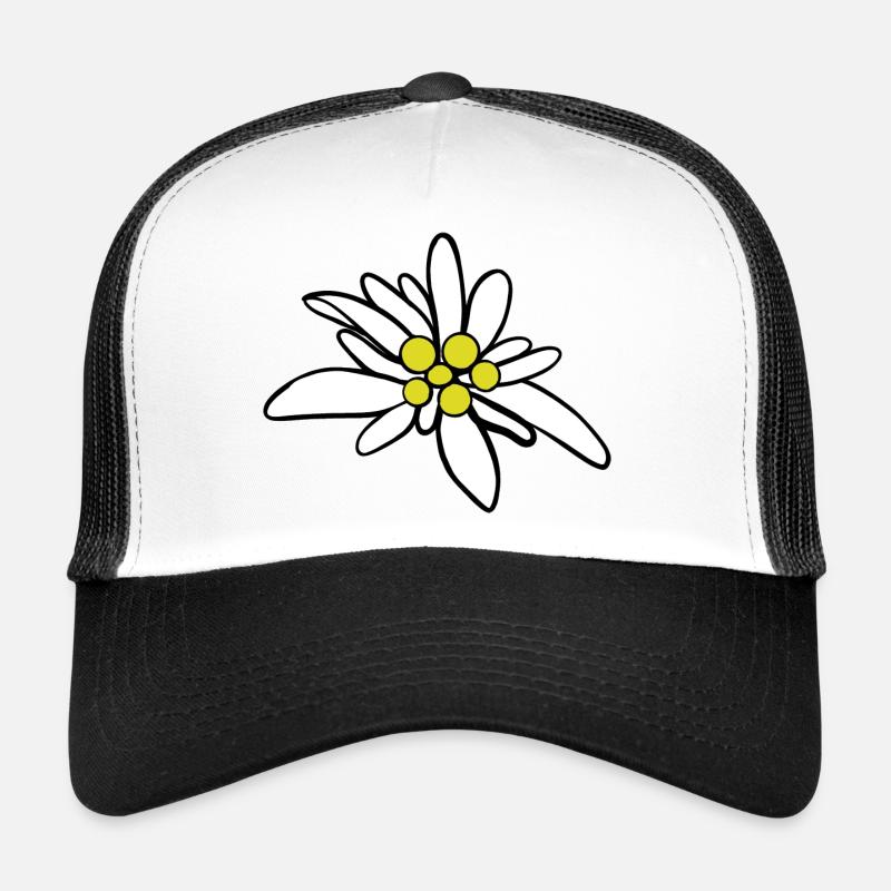 Edelweiß 1 - Trucker Cap - Weiß/Schwarz