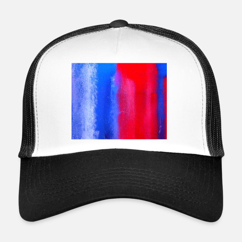 bleu et rouge peints Casquette trucker 