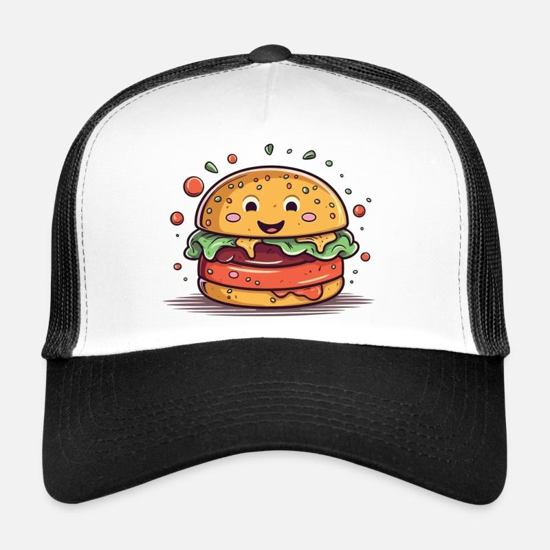 A burger in the face - Trucker Cap - white/black