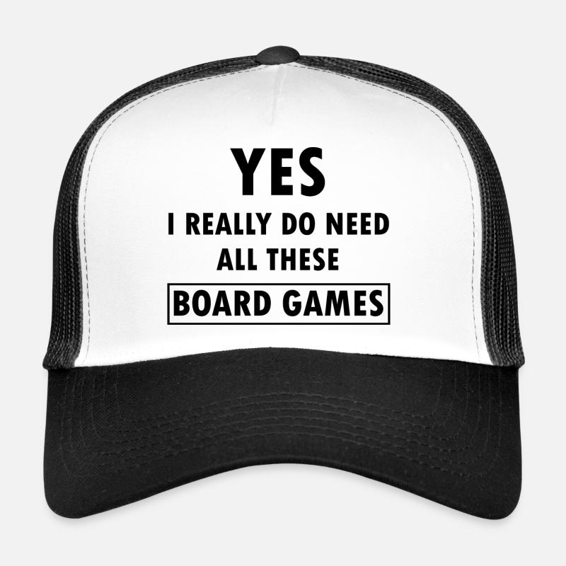 boardgame chess backgammon game night - Trucker Cap - Weiß/Schwarz