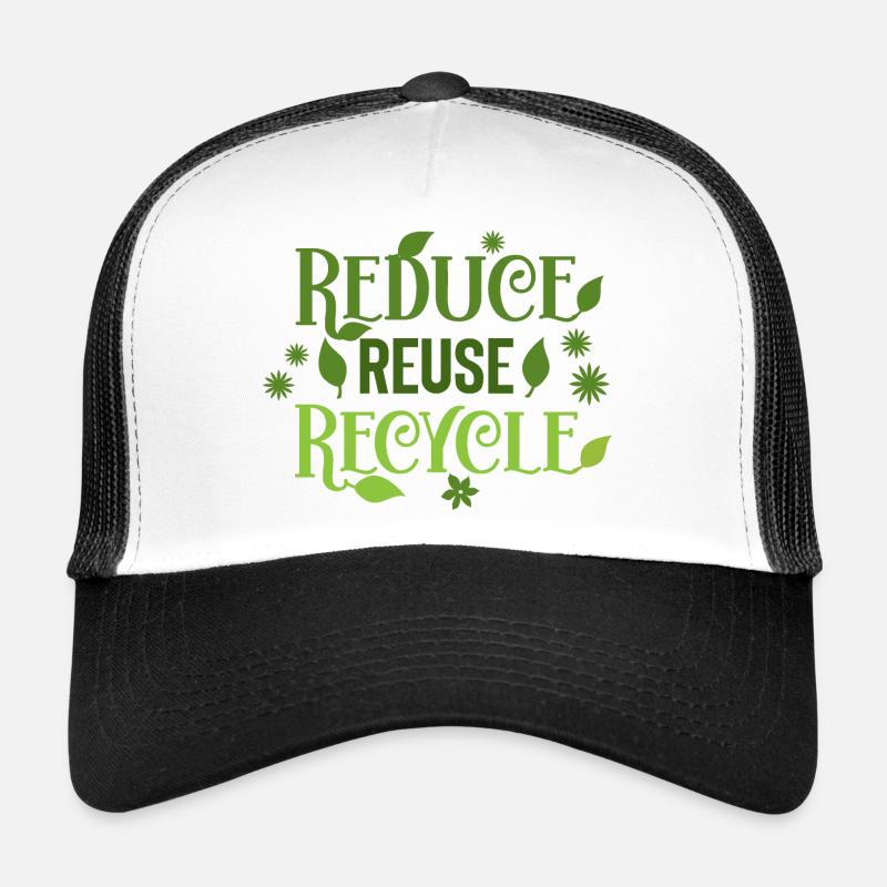 Reduce Reuse Recycle - Trucker Cap - white/black