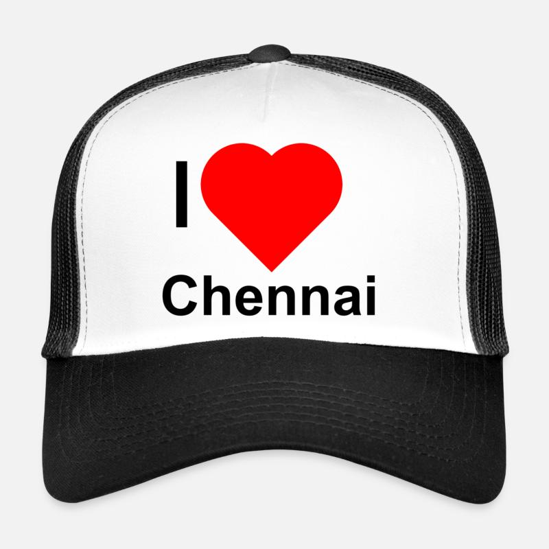 Ich LIEBE Chennai - Trucker Cap - Weiß/Schwarz