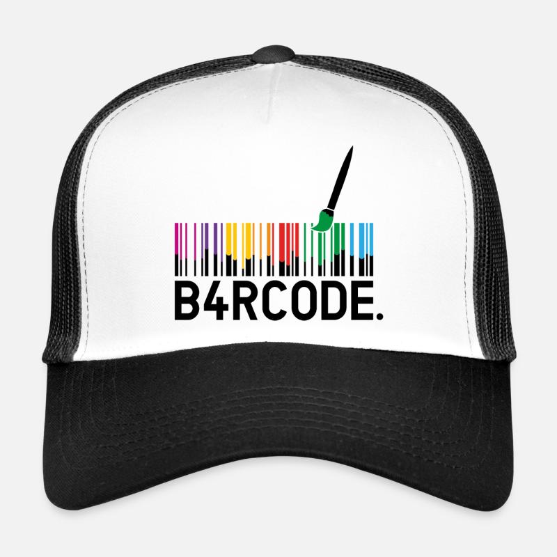 B4RCODE. Peint en noir Casquette trucker 