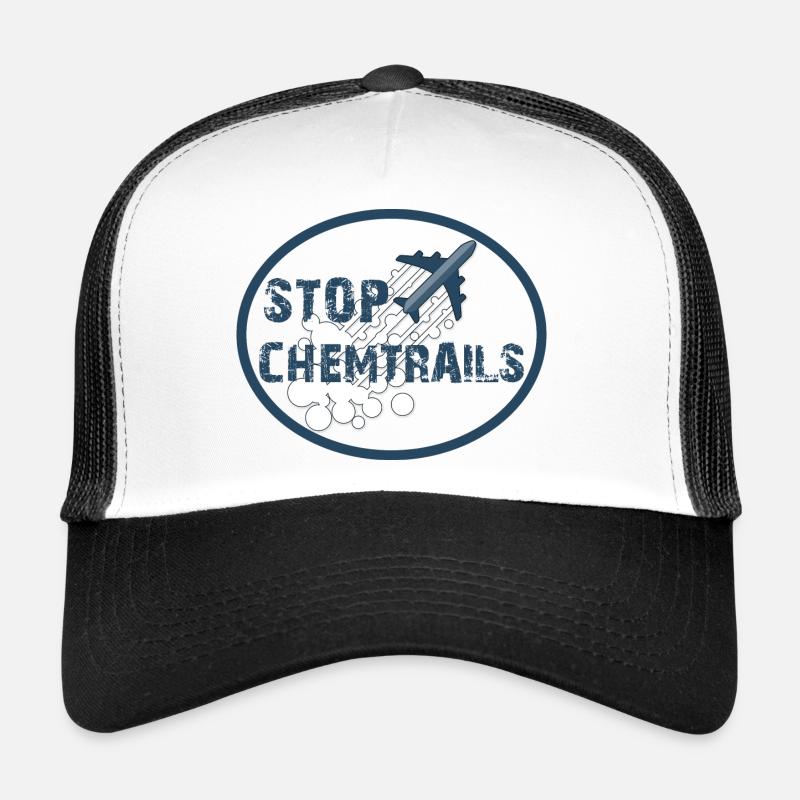 STOP CHEMTRAILS - Trucker Cap - white/black