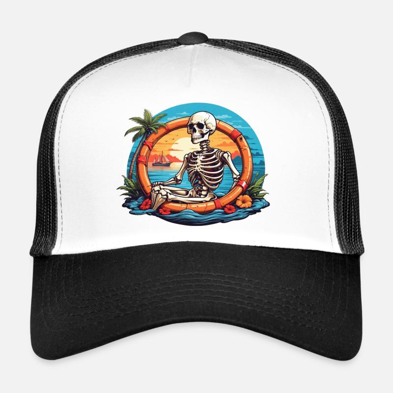 Skeleton at Sunset Trucker Cap