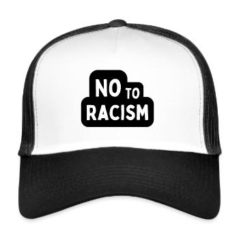 No To Racism : Design T-shirt, Casquette, Mug - Casquette trucker  - blanc/noir - Devant
