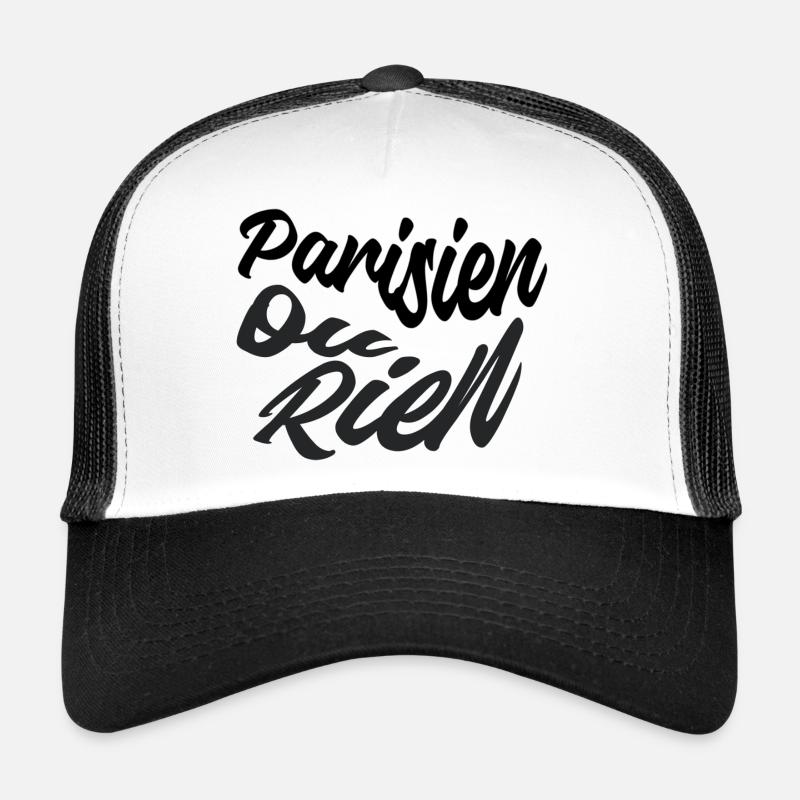 Parisien ou rien - Casquette trucker  - blanc/noir