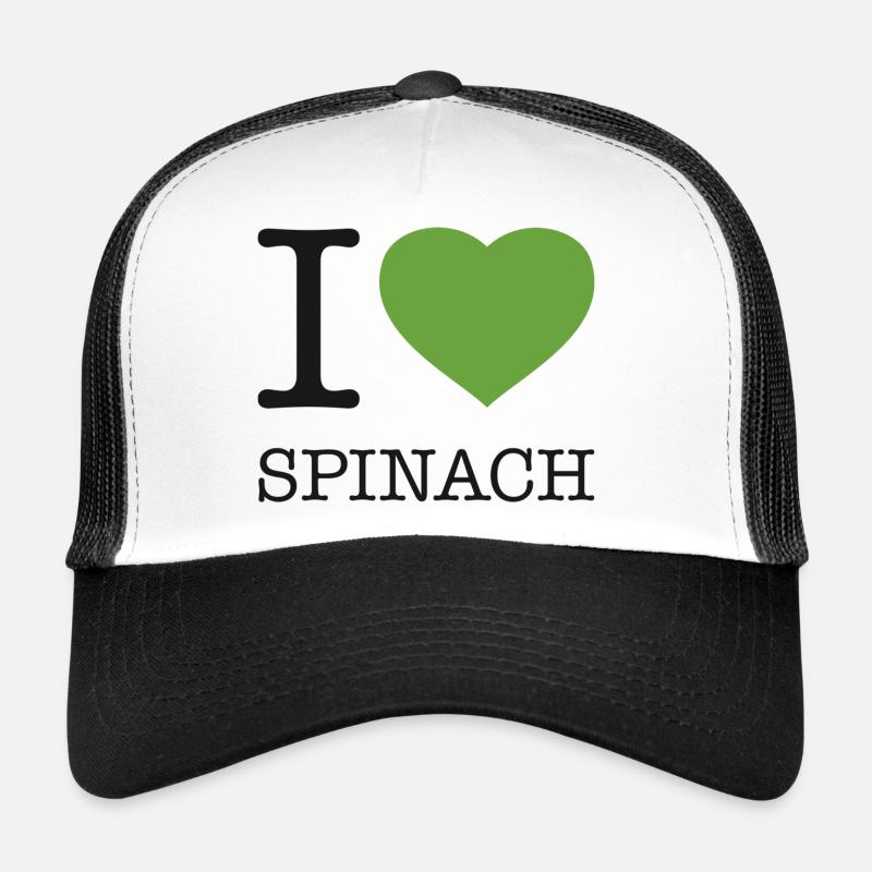 I LOVE SPINACH Spinat - Trucker Cap - Weiß/Schwarz