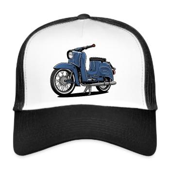 Schwalbe (blassblau) // Illustration - Trucker Cap - Weiß/Schwarz - Vorne