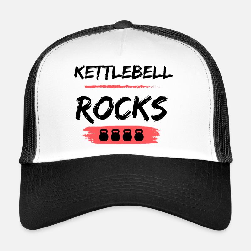 Kettlebell ROCKS Shirts - Trucker Cap - Weiß/Schwarz