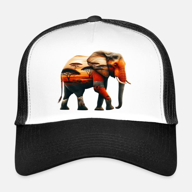 Elefant - Trucker Cap - Weiß/Schwarz