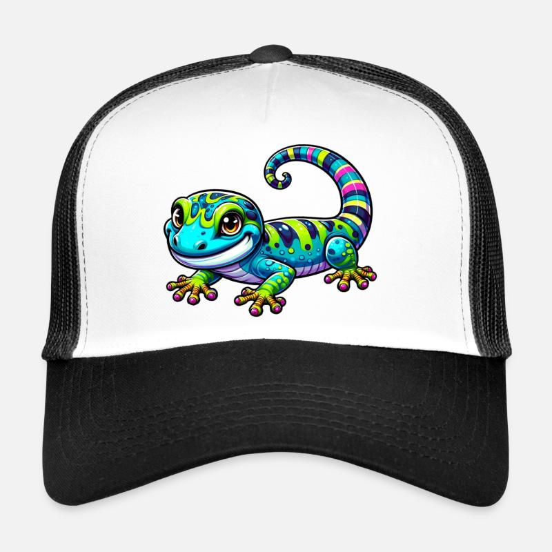 Gecko - Trucker Cap - Weiß/Schwarz