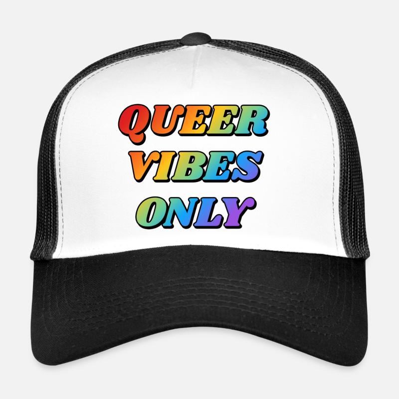 Queer Vibes Only rainbow colors Trucker Cap