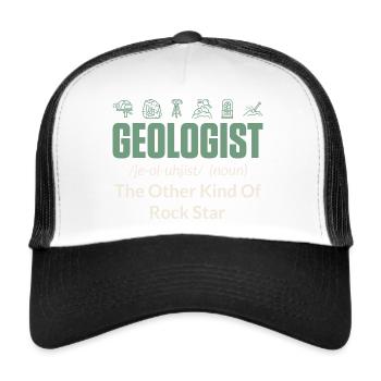 Géologue Nom Collectionneur de roches Géologie - Casquette trucker  - blanc/noir - Devant