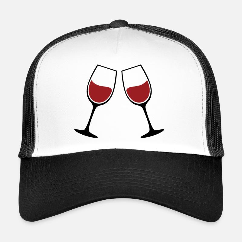 Verres à vin Silhouette - Casquette trucker - blanc/noir