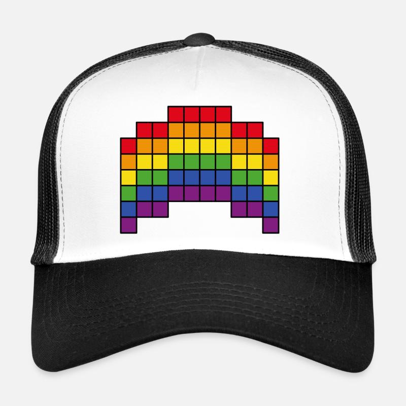 Pixelart Regenbogen Trucker Cap