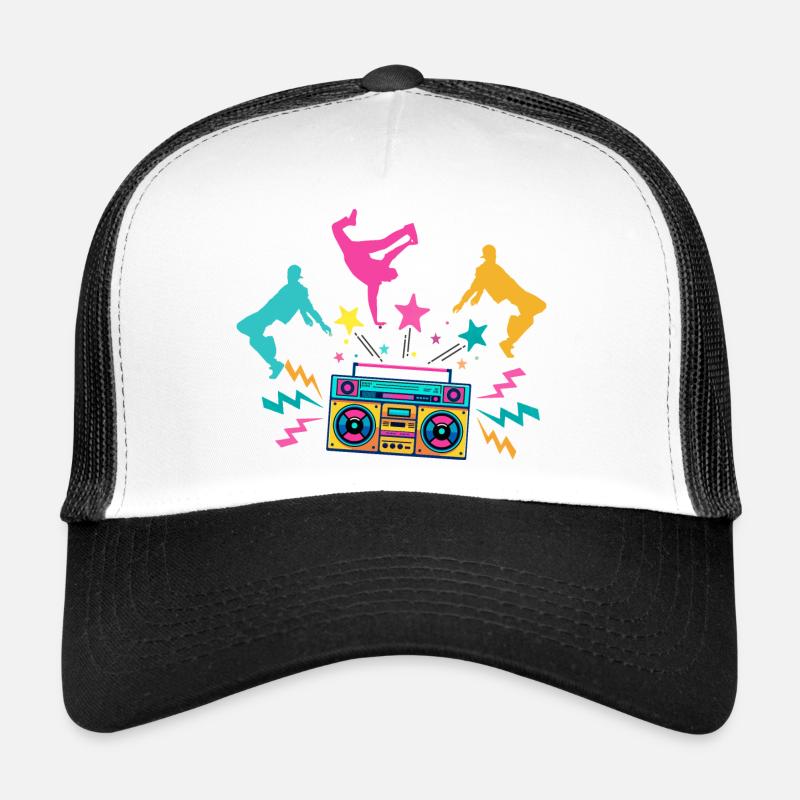 Boombox Neon Dancing Silhouettes Casquette trucker 