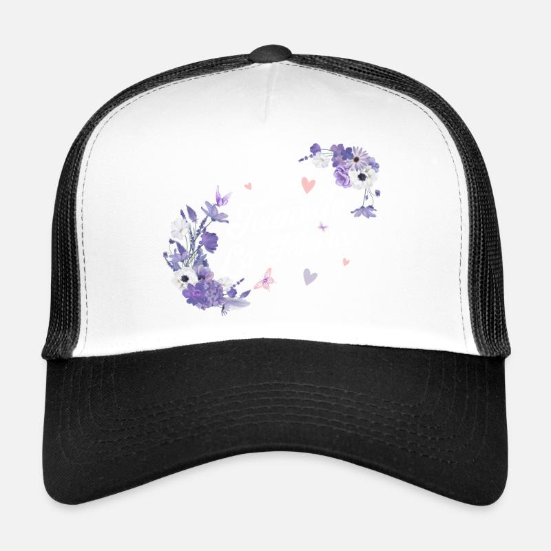 Lila Blumen Braut Team Trucker Cap