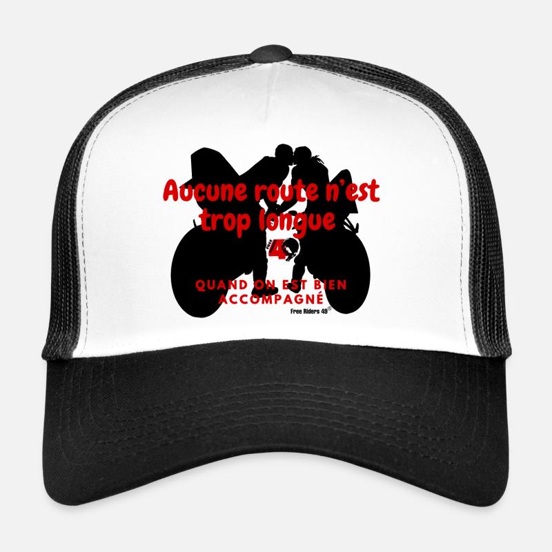 FR49-Aucune route n’est trop longue version Red - Casquette trucker  - blanc/noir