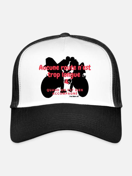 FR49 - Aucune route n’est trop longue version Pink - Casquette trucker  - blanc/noir - Devant