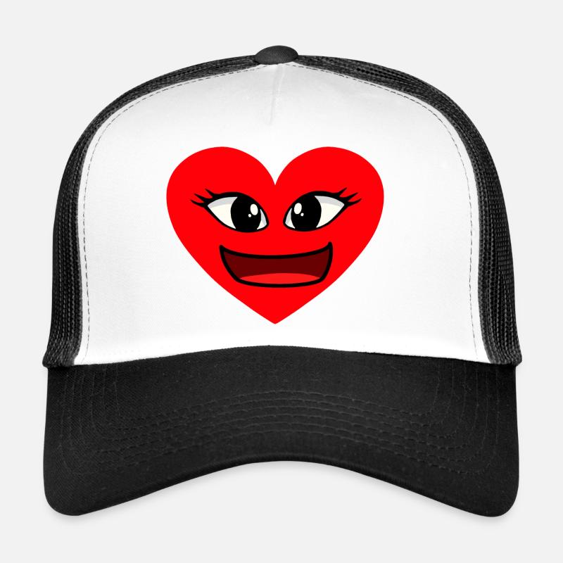 Coeur Visage Coeurs Sincères Saint-Valentin Casquette trucker 