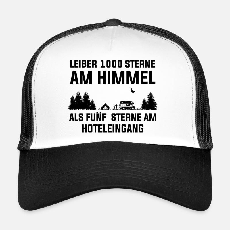 Camping Wohnmobil Wohnwagen Abenteuer - Trucker Cap - Weiß/Schwarz