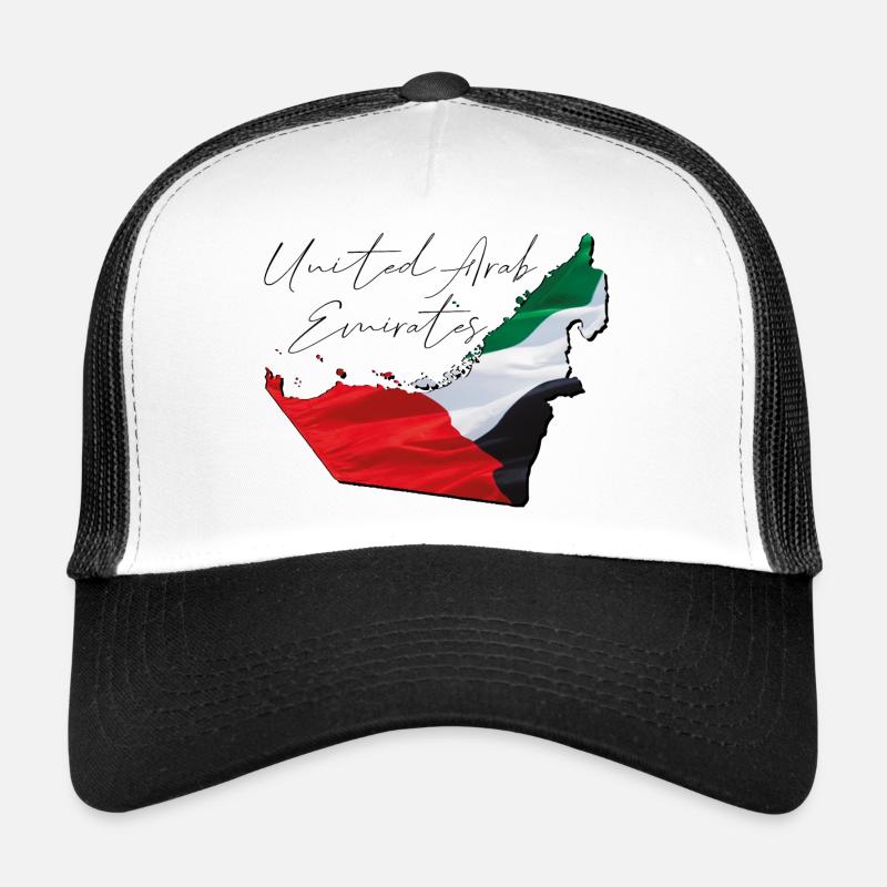 (UAE) Emirates flag in the Emirates Map EN Trucker Cap