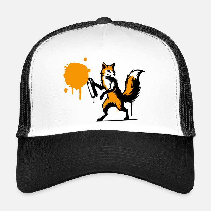 Graffiti fox in creative stencil style Trucker Cap